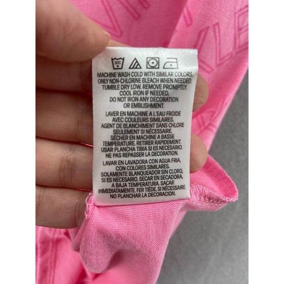 Calvin Klein Performance T-Shirt Woman XL 16 Pink Cropped All Over Print NWT‎ - Picture 8 of 11